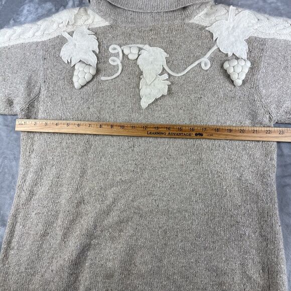 IB Diffusions Silk Angora Sweater Womens 1X Beige White Grapevine Vintage (1051) - Picture 9 of 11